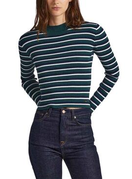 Pullover Pepe Jeans Elowyn Verde per Donna