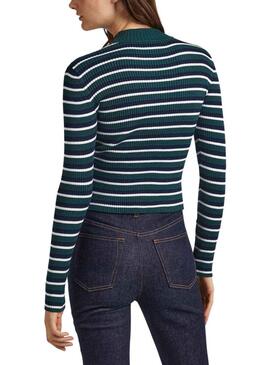 Pullover Pepe Jeans Elowyn Verde per Donna