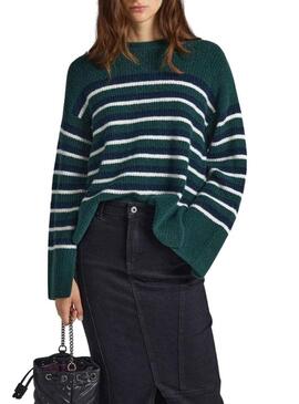 Pullover Pepe Jeans Ellison Verde per Donna