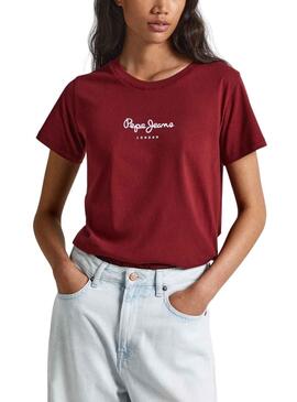 T-Shirt Pepe Jeans Wendys Rosso per Donna