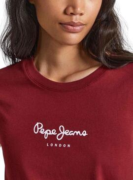 T-Shirt Pepe Jeans Wendys Rosso per Donna