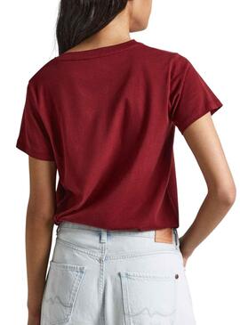 T-Shirt Pepe Jeans Wendys Rosso per Donna