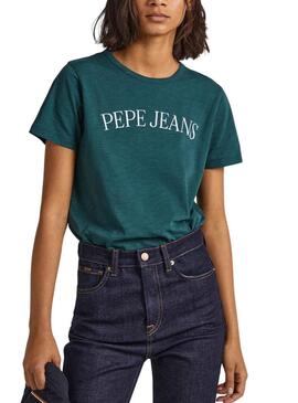 T-Shirt Pepe Jeans Vio Verde per Donna