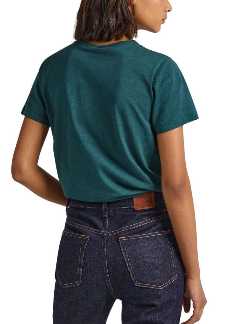 T-Shirt Pepe Jeans Vio Verde per Donna