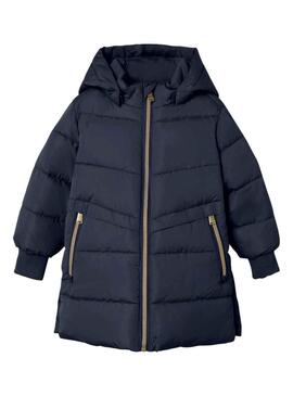 Giacca Name It Musica Long Puffer Blu Navy Bambina