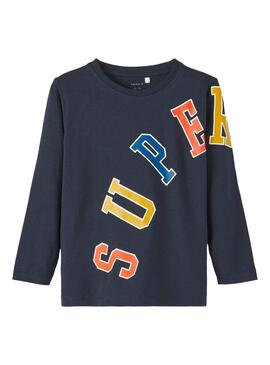 T-Shirt Name It Lino Blu Navy per Bambino