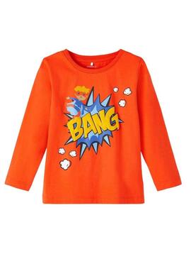 T-Shirt Name It Leo Rosso per Bambino