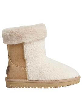 Stivaletto Pepe Jeans Diss Furry Beige per Bambina