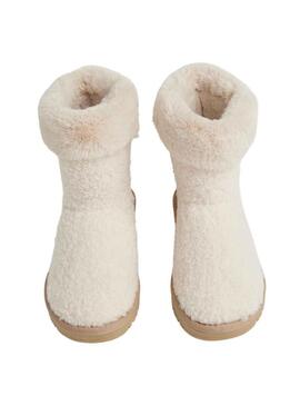 Stivaletto Pepe Jeans Diss Furry Beige per Bambina