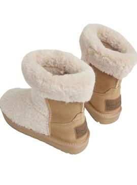 Stivaletto Pepe Jeans Diss Furry Beige per Bambina