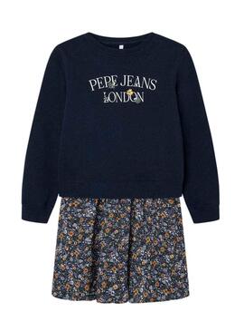 Vestito Pepe Jeans Tessa Blu Navy per Bambina