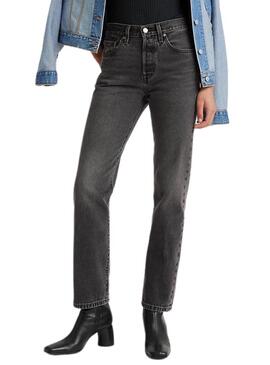 Pantaloni Jeans Levis 501 Nero per Donna