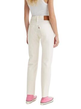 Pantaloni Jeans Levis 501 Bianco per Donna