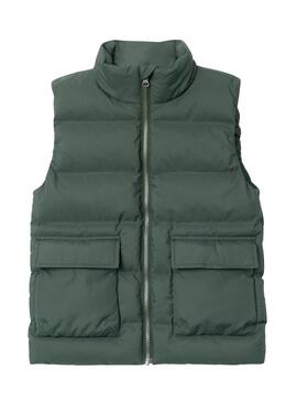 Gilet Name It Mellow Puffer Verde per Bambino