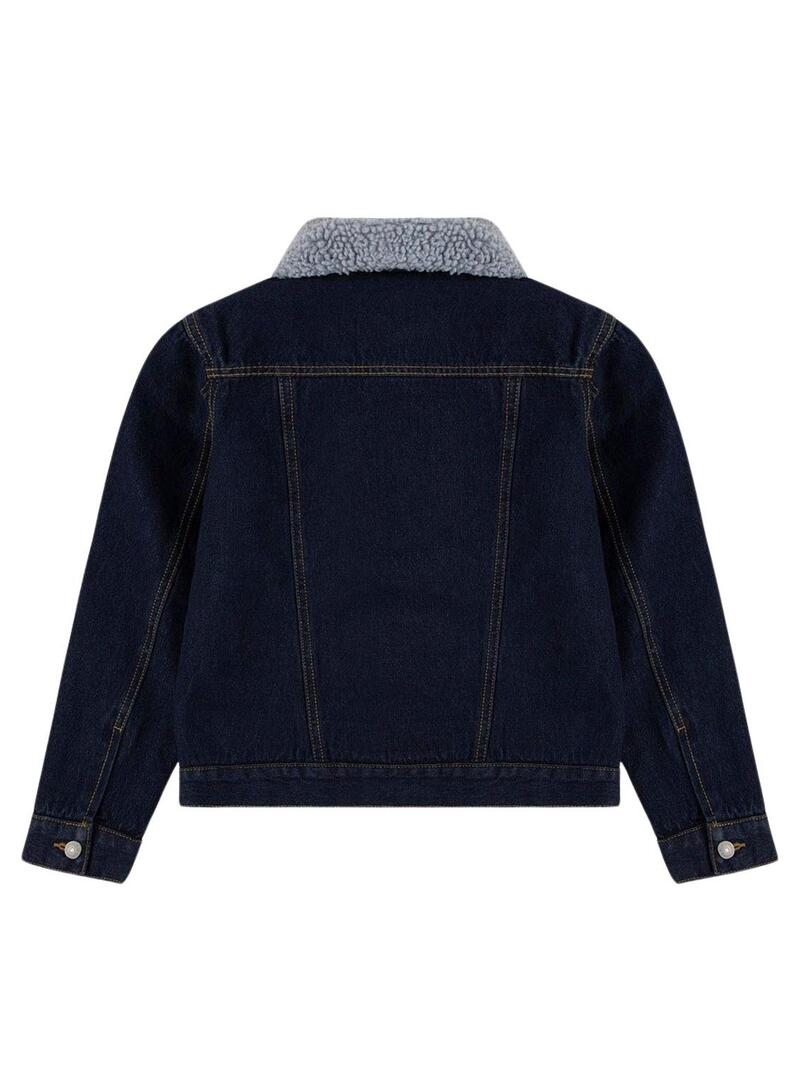 Giacca Levis Sherpa Trucker Blu Navy per Bambino