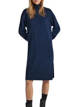 Vestito Pepe Jeans Dasya De Knitted Blu per Donna