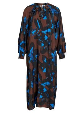 Vestito Vila Vidogma Marrone Blu per Donna