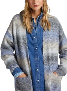 Cardigan Pepe Jeans Edith Strisce Melange per Donna