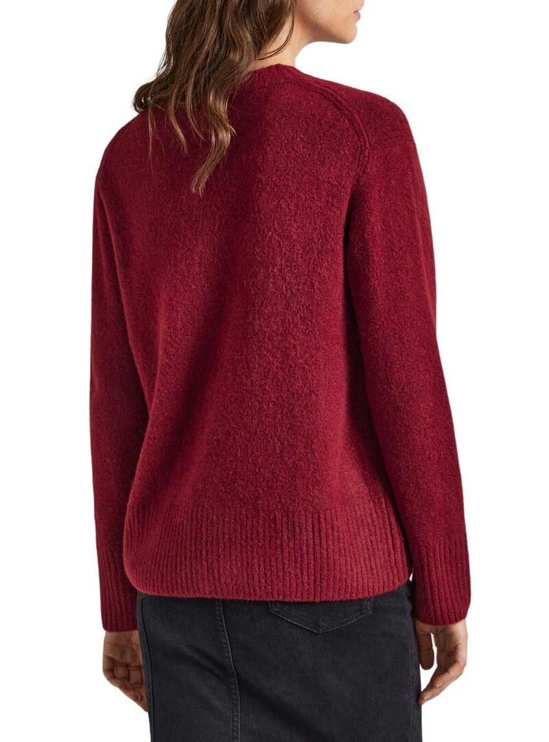 Pullover Pepe Jeans Denisse Bordeaux per Donna