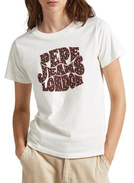 T-Shirt Pepe Jeans Claritza Bianco per Donna