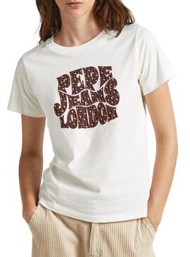 T-Shirt Pepe Jeans Claritza Bianco per Donna