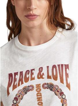 T-Shirt Pepe Jeans Cala Bianco per Donna