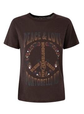 T-Shirt Pepe Jeans Cala Marrone per Donna