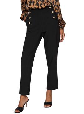 Pantaloni Vila Viwinnie Wide Nero per Donna