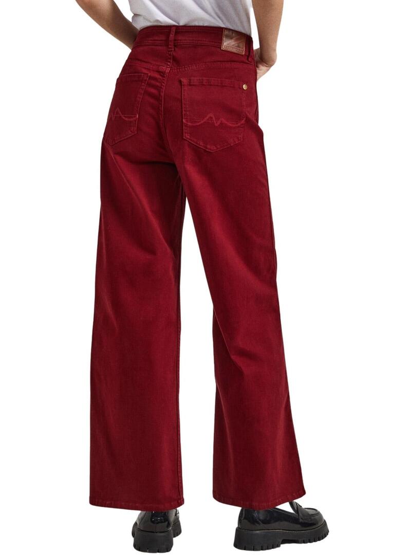 Pantalonies Pepe Jeans Lexa Crop Bordeaux per Donna