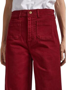 Pantalonies Pepe Jeans Lexa Crop Bordeaux per Donna