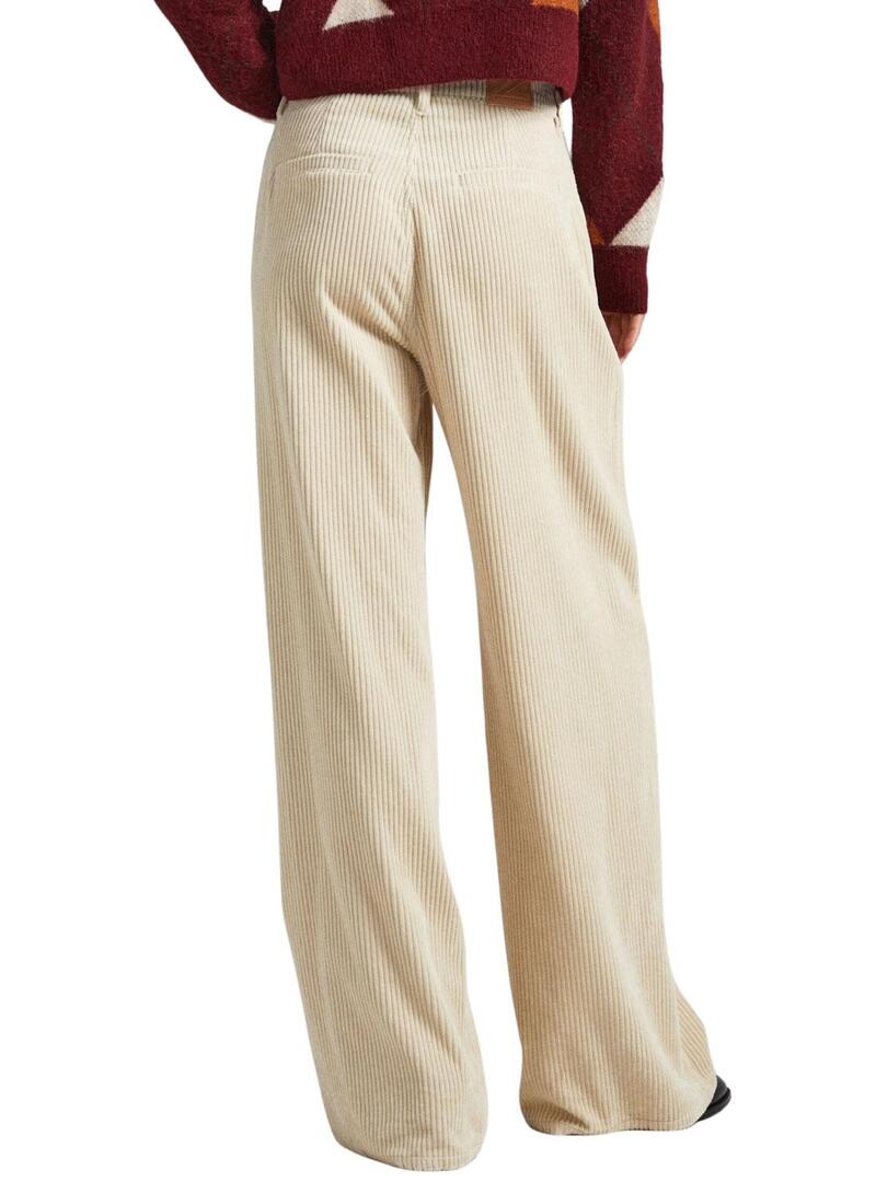 Pantalonies Chinos Pepe Jeans Cecilia Velluto a coste Beige