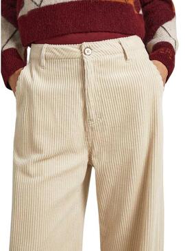 Pantalonies Chinos Pepe Jeans Cecilia Velluto a coste Beige