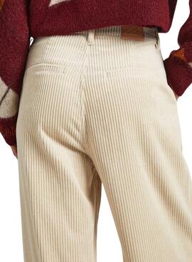 Pantalonies Chinos Pepe Jeans Cecilia Velluto a coste Beige
