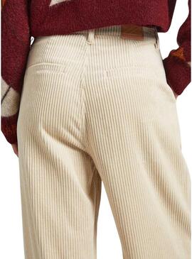 Pantalonies Chinos Pepe Jeans Cecilia Velluto a coste Beige