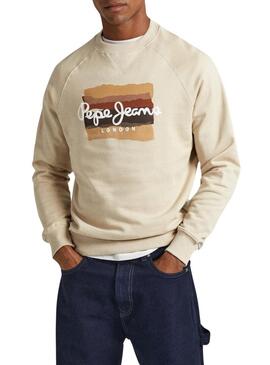 Felpa Pepe Jeans Mun Beige per Uomo