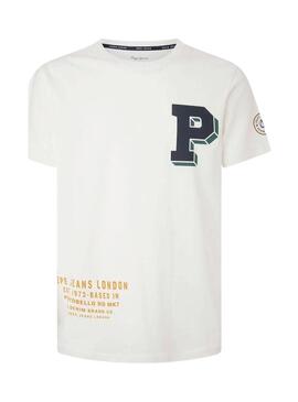 T-Shirt Pepe Jeans Eccellente Bianco per Uomo