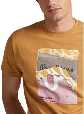 T-Shirt Pepe Jeans Kenelm Camel per Uomo