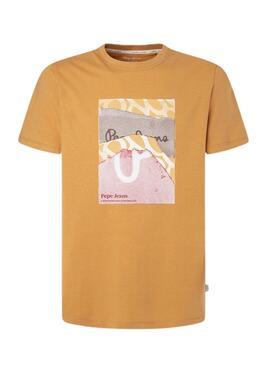 T-Shirt Pepe Jeans Kenelm Camel per Uomo