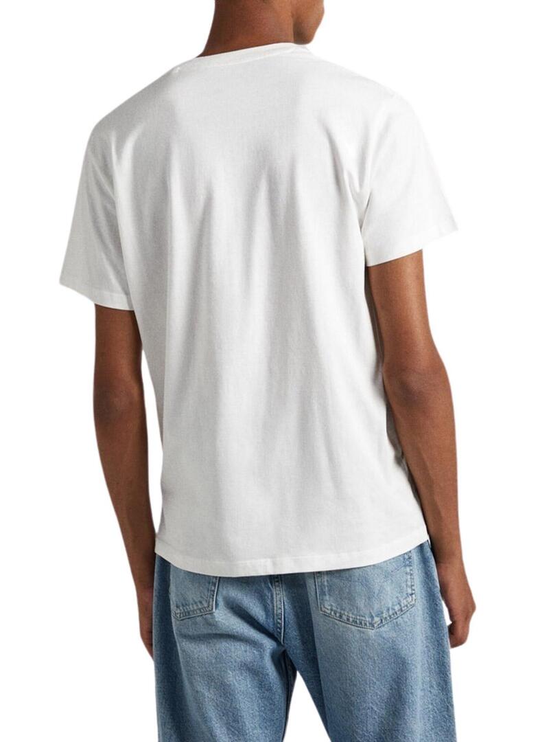 T-Shirt Pepe Jeans Kenelm Bianco per Uomo