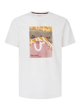 T-Shirt Pepe Jeans Kenelm Bianco per Uomo