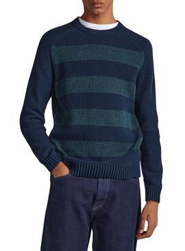 Pullover Pepe Jeans Sheldon Blu Navy per Uomo