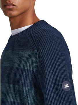 Pullover Pepe Jeans Sheldon Blu Navy per Uomo