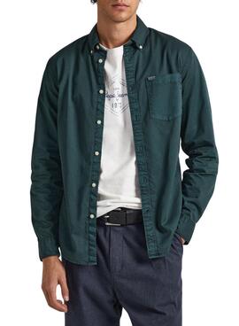 Camicia Pepe Jeans Crail Verde per Uomo