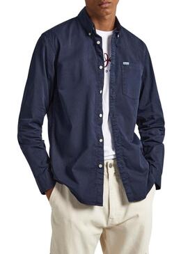 Camicia Pepe Jeans Crail Blu Navy per Uomo