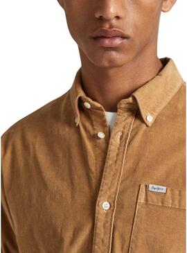 Camicia Pepe Jeans Coleford Velluto a coste Camel per Uomo