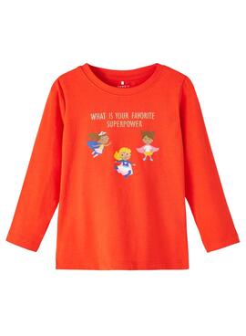 T-Shirt Name It Flina Rosso per Bambina