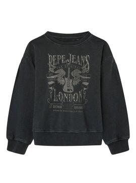 Felpa Pepe Jeans Virginie Nero per Bambina