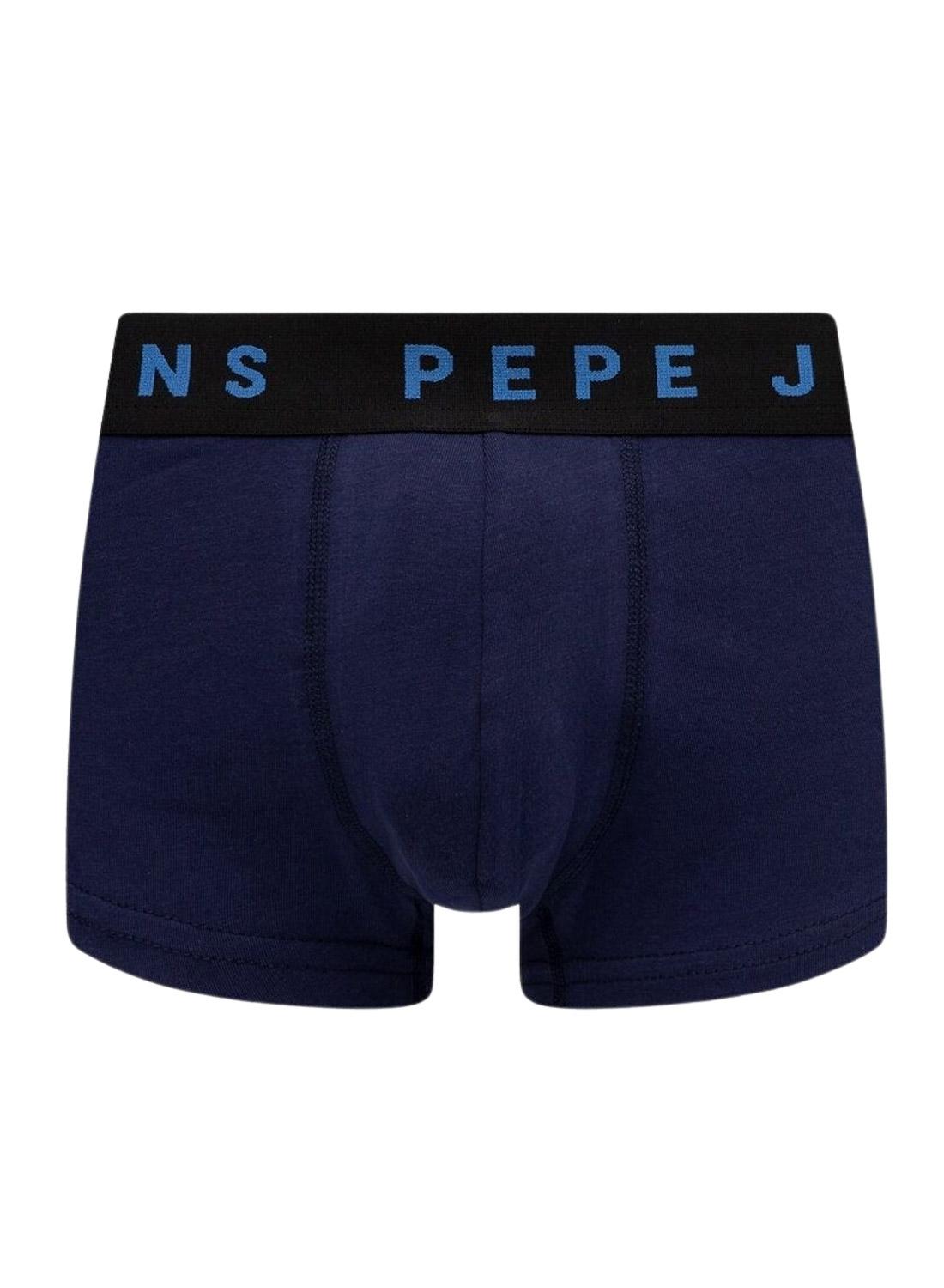 Pack 2 Boxer Pepe Jeans Solid Blu per Uomo