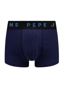 Pack 2 Boxer Pepe Jeans Solid Blu per Uomo