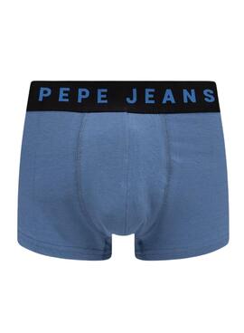 Pack 2 Boxer Pepe Jeans Solid Blu per Uomo